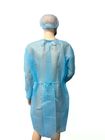 Vestido de isolamento cirúrgico azul, SMS PP PE Disposable Hazmat Suit.